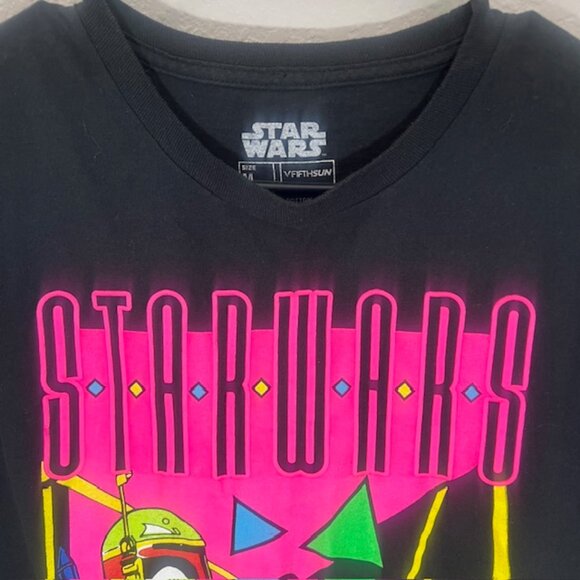 Star Wars Boba Fett Retro Neon Graphic Tee - Picture 4 of 4